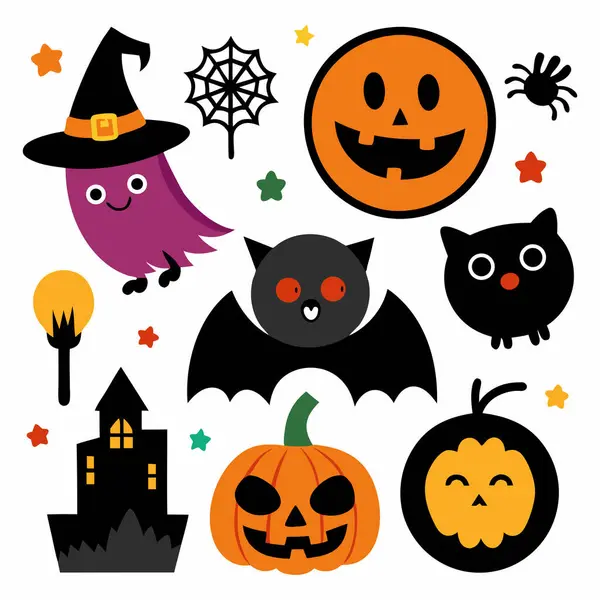 Balkabağı, Hayalet ve Fenerli Ürkütücü Cadılar Bayramı Etiketi Paketi