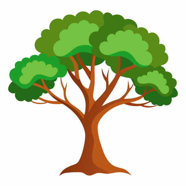 Tree Vector on White Background | Tree EPS File Isolated