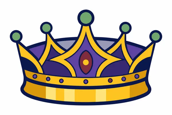 Lüks Kral Crown Vektör Clipart izole edildi
