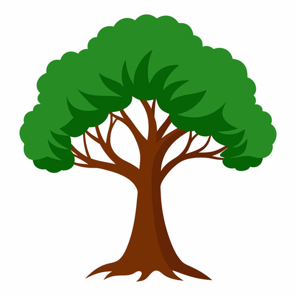 Tree Vector on White Background | Tree EPS File Isolated