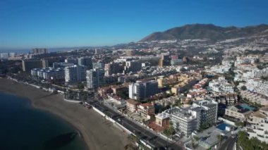 Benalmadena şehri siste. Castillo de El-Bil-Bil. İspanya Avrupa Endülüs.
