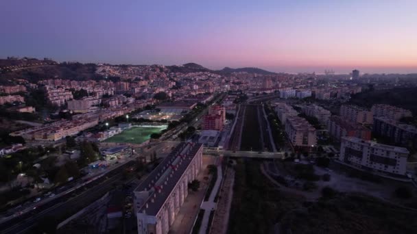 Malaga Ville Soir Espagne Andalousie — Video
