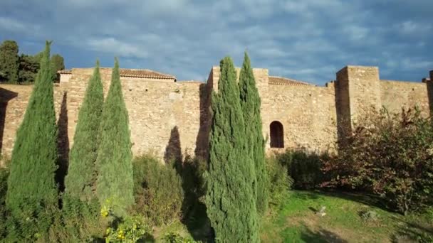 Malaga Castillo Gibralfaro Hiszpania — Wideo stockowe