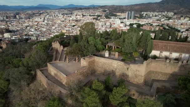 Malaga Castillo Gibralfaro 스페인 — 비디오