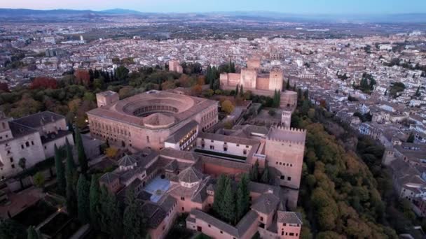 Alhambra Sarayı Granada Şehri Spanya Avrupa — Stok video