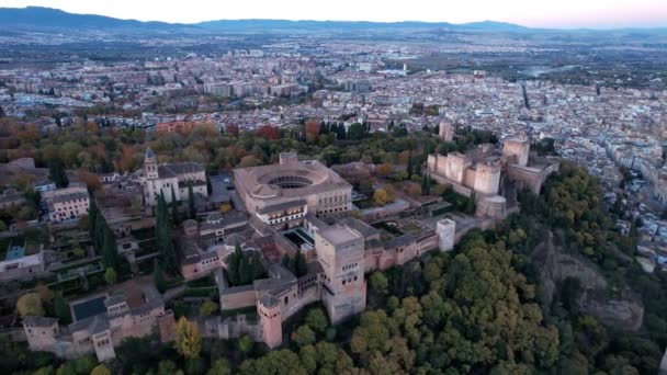 Alhambra Palast Granada Stadt Spanien Europa — Stockvideo