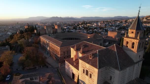 Παλάτι Αλάμπρα Γρανάδα Πόλη Ισπανία Ευρώπη — Αρχείο Βίντεο
