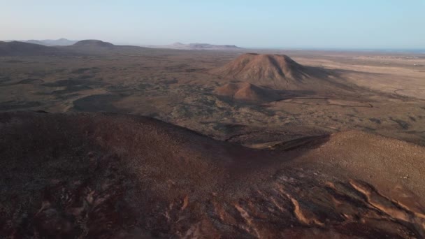 Fuerteventura Kanarya Adaları Volkanik Krater Spanya — Stok video