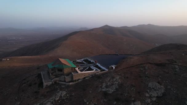 Fuerteventura Canary Island Volcano Crater Viewpoint — Stock Video