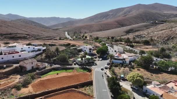 Fuerteventura Kanarieöarna Betancuria Liten Stad Bergen — Stockvideo