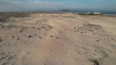 Fuerteventura, Kanarya Adası. Kıyı şeridi boyunca çöl