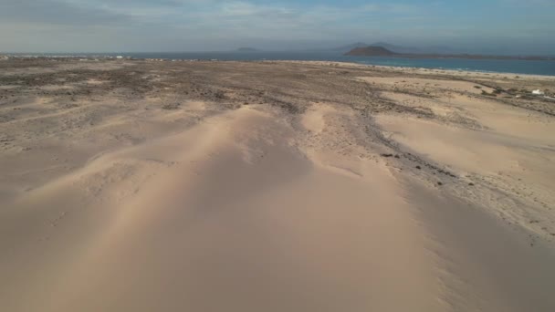 Fuerteventura Kanárský Ostrov Poušť Podél Pobřeží — Stock video
