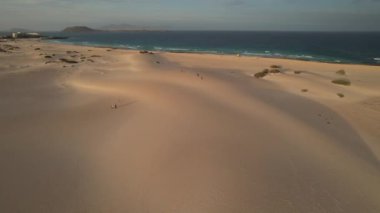 Fuerteventura, Kanarya Adası. Kıyı şeridi boyunca çöl