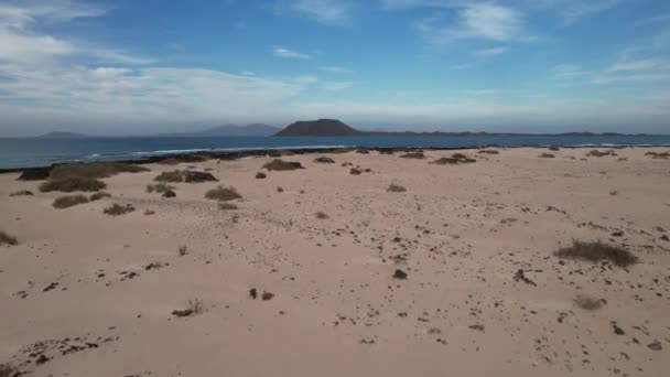 Fuerteventura Isla Canaria Desierto Largo Costa — Vídeo de stock