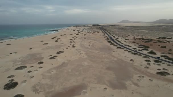 Fuerteventura Isla Canaria Desierto Largo Costa — Vídeo de stock