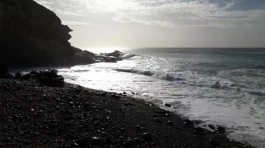 Fuerteventura, Kanarya Adaları. Bir turist kasabasında sahil ve sahil