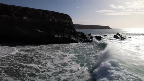 Fuerteventura Kanarya Adaları Bir Turist Kasabasında Sahil Sahil — Stok video