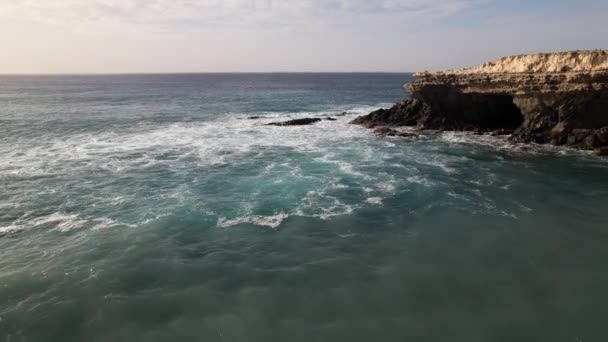Fuerteventura Canarische Eilanden Kustlijn Strand Een Toeristische Stad — Stockvideo