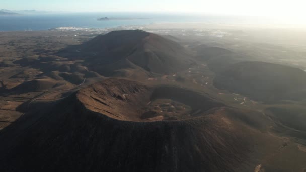 Fuerteventura Kanarische Inseln Berge Und Strand Aus Der Luft — Stockvideo