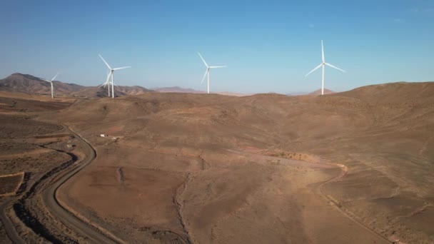 弗尔特文图拉的风车加那利群岛空中景观 — 图库视频影像