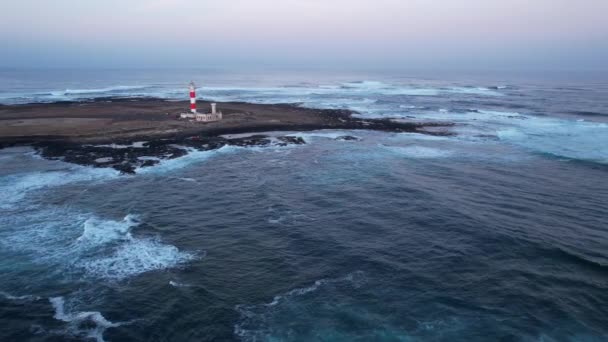 Fuerteventura Isole Canarie Faro Vedi Onde Europa — Video Stock