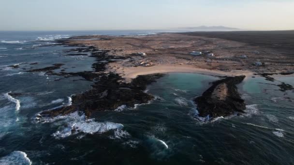 Fuerteventura Islas Canarias Faro Mira Las Olas Europa — Vídeos de Stock