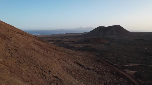 Fuerteventura Kanárský Ostrov Kráter Sopky Zobrazovací Bod — Stock video