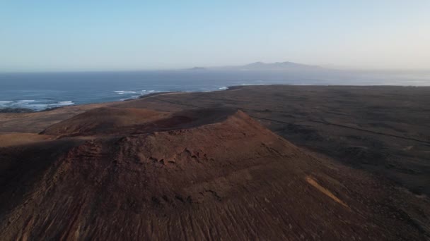 Fuerteventura Kanarya Adası Volkan Krateri Bakış Açısı — Stok video