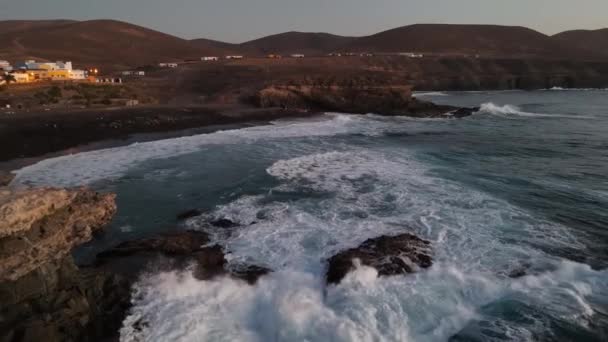 Fuerteventura Isla Canaria Línea Costera Tarde Europa — Vídeos de Stock
