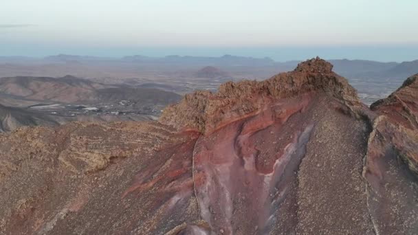 Fuerteventura Kanarieöarna Europa Berg Vid Solnedgången — Stockvideo