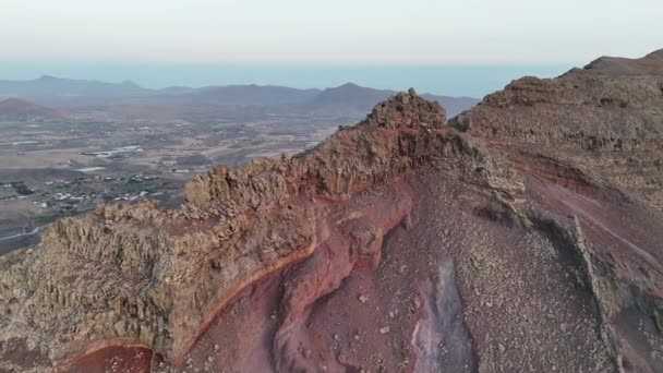 Fuerteventura Canarische Eilanden Europa Bergen Bij Zonsondergang — Stockvideo