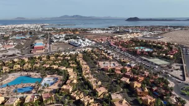 Fuerteventura Canary Island Corralejo Spain Aerial View — Stock Video