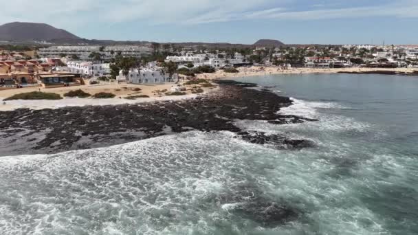 Fuerteventura Canário Ilha Corralejo Espanha Aéreo Vista — Vídeo de Stock