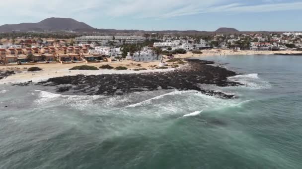 Fuerteventura Canary Wyspa Corralejo Hiszpania Aerial Widok — Wideo stockowe