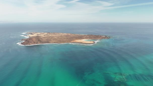 Fuerteventura Canarische Eilanden Corralejo Spanje Luchtfoto Uitzicht — Stockvideo