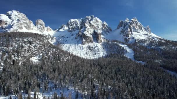 Dolomiten Winter Schneegestein Den Alpen Italien — Stockvideo