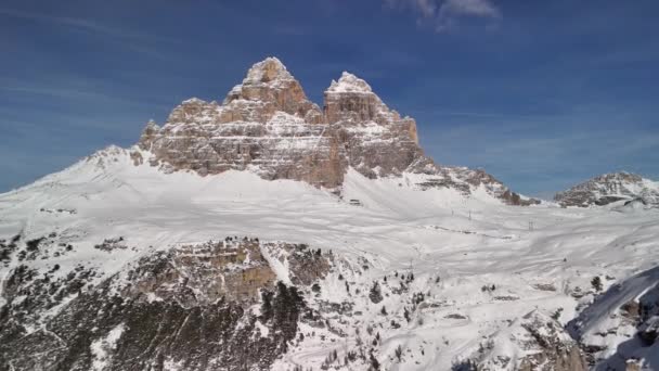 Dolomites Hiver Montagnes Rocheuses Vue Aérienne — Video