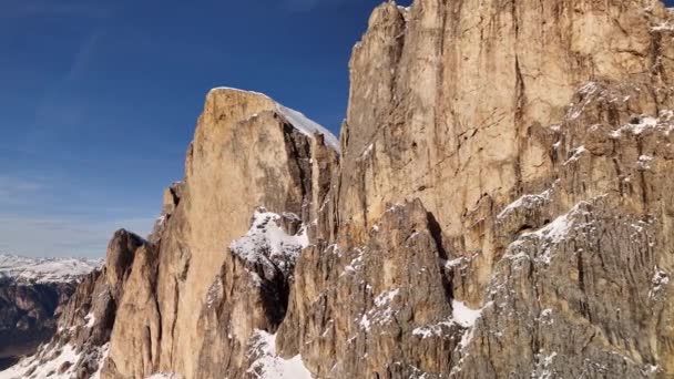 Dolomitas Invierno Montañas Nevadas Estación Esquí — Vídeos de Stock