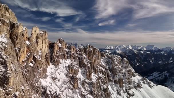 Dolomites Hiver Montagnes Enneigées Station Ski — Video