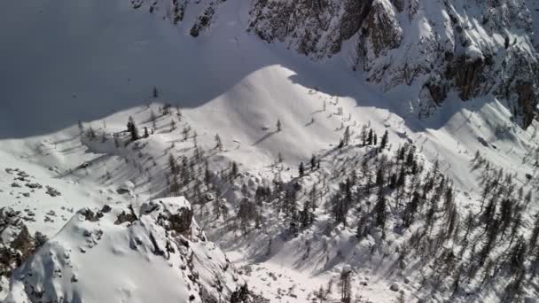 Dolomitas Inverno Itália Alpes Rochosos Incrível Beleza — Vídeo de Stock