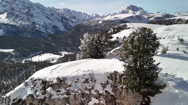 Talya Kış Dolomitleri Rocky Alpleri Inanılmaz Güzellikte — Stok video