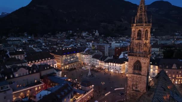Centrala Torget Staden Bolzano Norra Italien — Stockvideo