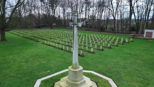Кладбище Солдат Погибших Первой Мировой Войне Европе — стоковое видео