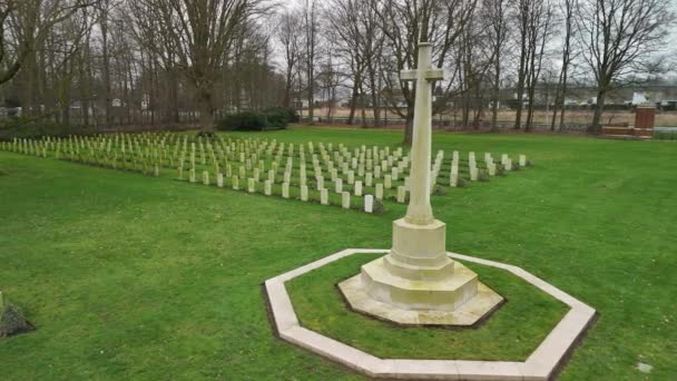 Begraafplaats Voor Gesneuvelde Soldaten Eerste Wereldoorlog Europa — Stockvideo