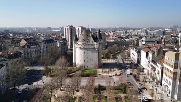Château Médiéval Bruxelles Vue Aérienne — Video