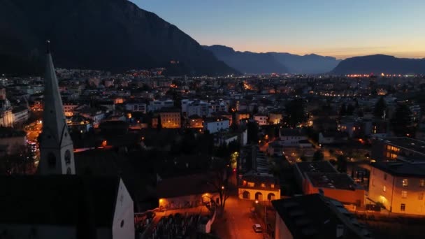 Bolzanos Panoramautsikt Över Luften Bolzano Huvudstad Provinsen Sydtyrolen Norra Italien — Stockvideo