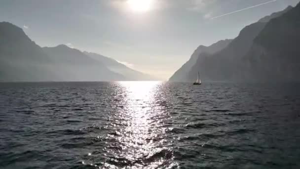 Riva Del Garda Lago Garda Itália Bela Vista Aérea Riva — Vídeo de Stock