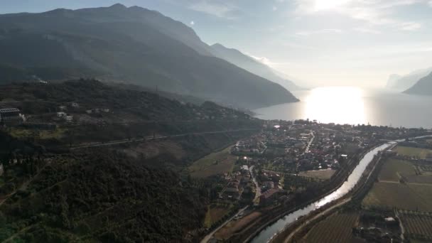 Riva Del Garda Lago Garda Italia Hermosa Vista Aérea Riva — Vídeos de Stock