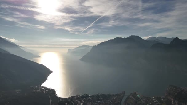 Riva Del Garda Lago Garda Itálie Krásný Letecký Výhled Rivu — Stock video