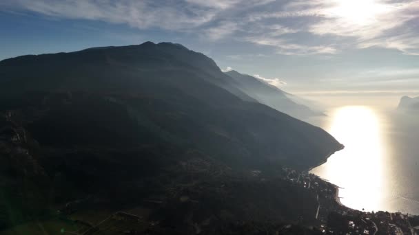Riva Del Garda Lago Garda Itália Bela Vista Aérea Riva — Vídeo de Stock